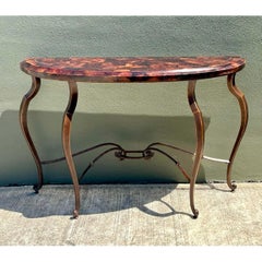 Vintage Maitland Smith Tessellated Coconut Shell Console Table