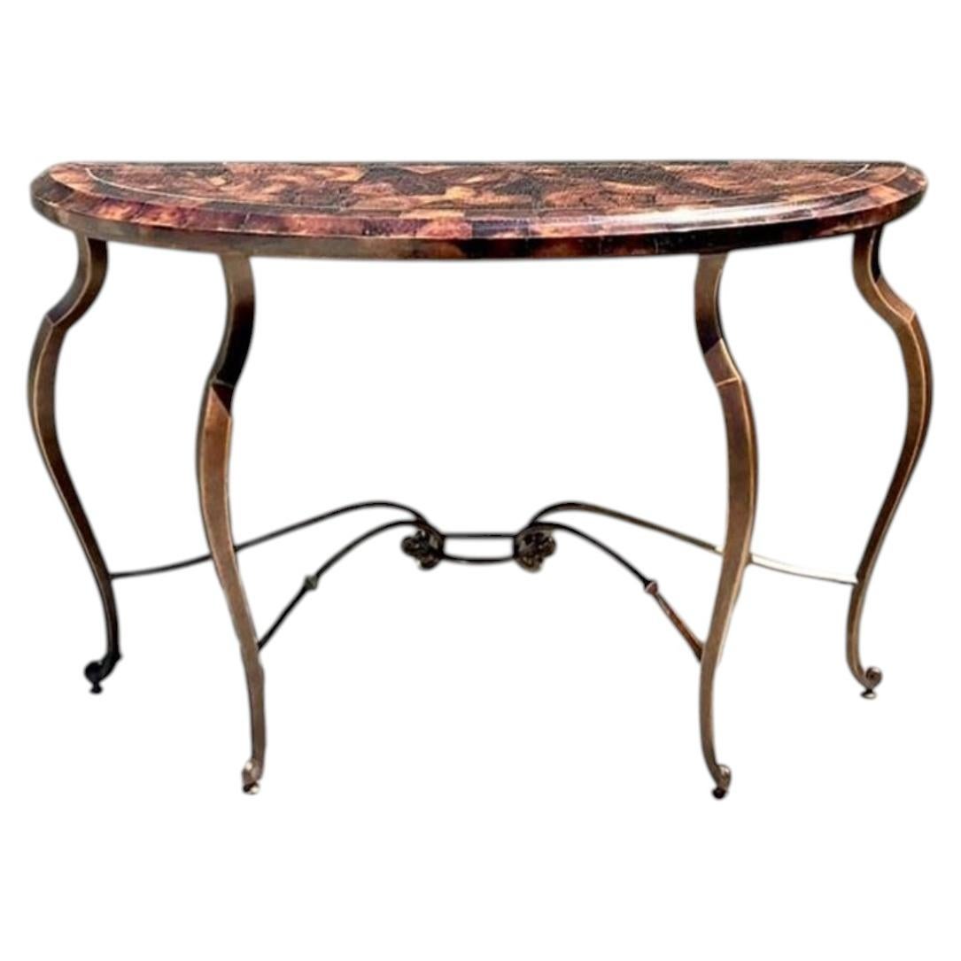 Vintage Maitland Smith Tessellated Coconut Shell Console Table
