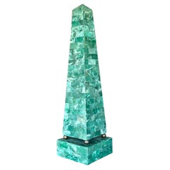 Retro Maitland-Smith Tessellated Stone Obelisk