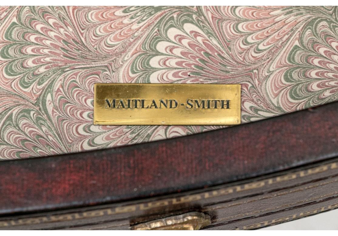 Regency Maitland Smith d'epoca in pelle lavorata e rivestita con un arco in vendita