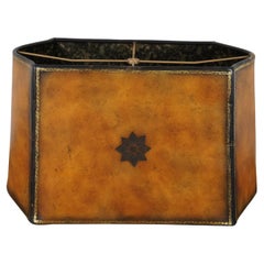 Vintage Maitland Smith Tooled Leather Oxbow Star Foiled Lamp Shade 20"