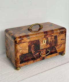 Vintage Maitland Smith Tortoise and Brass Rectangular Hinged Box