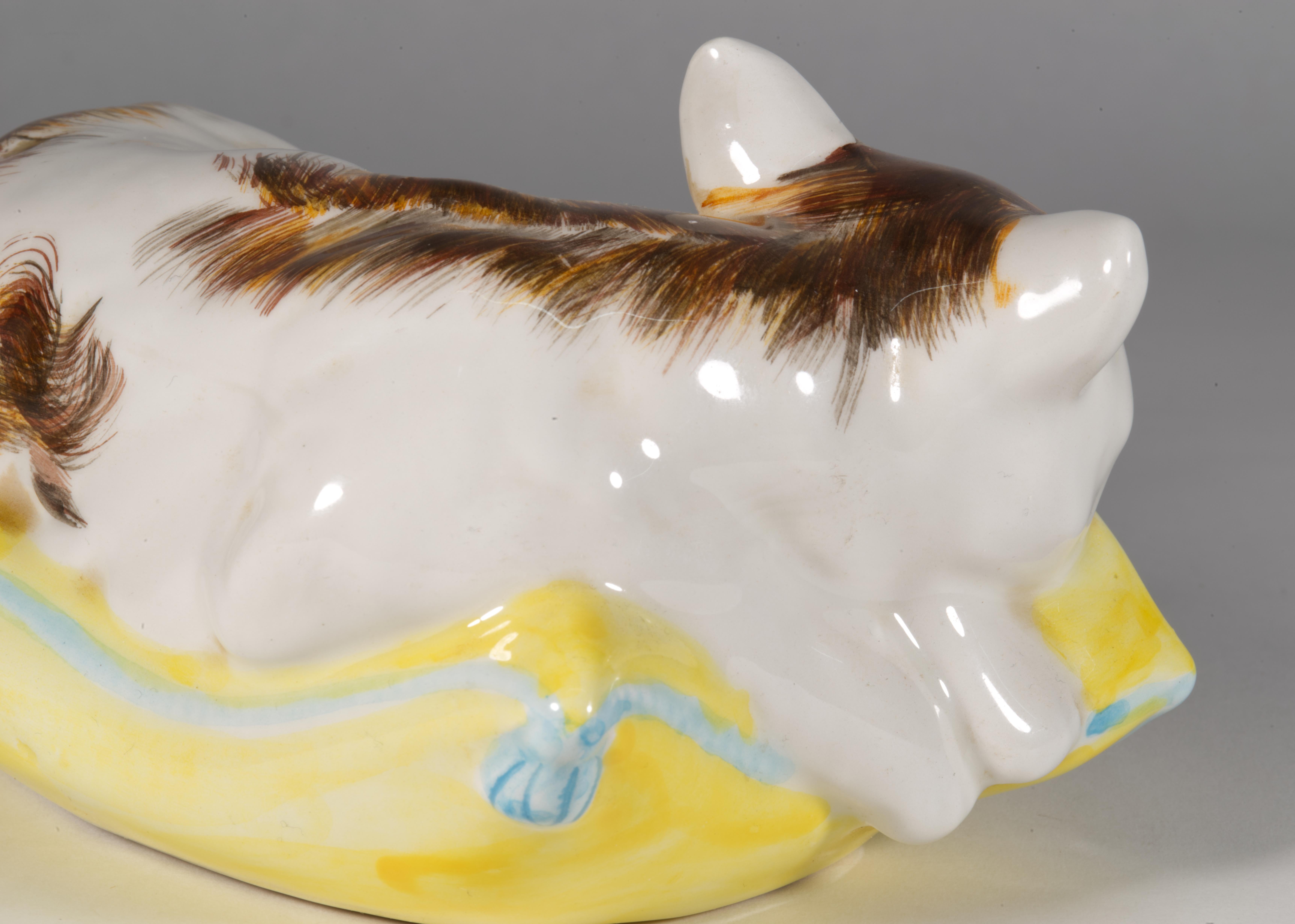 Figurina di gatto ammiccante in maiolica d'epoca, Italia anni '50-'60 in vendita 2