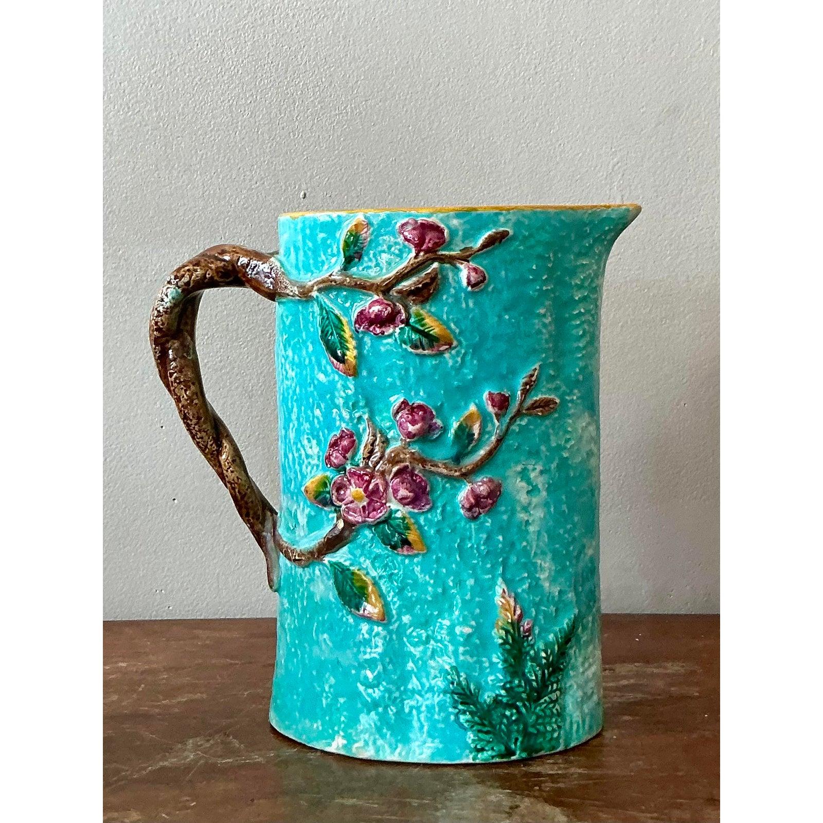 Vintage Majolika Hartriegel Krug (Viktorianisch) im Angebot
