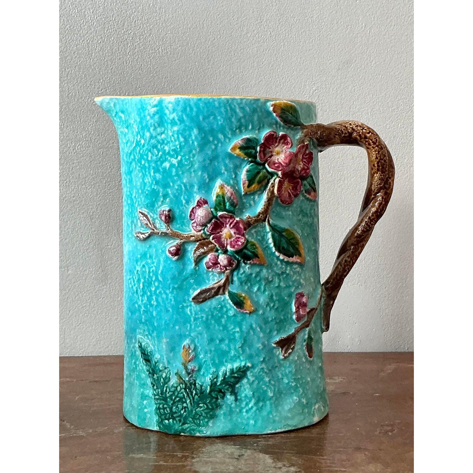 Vintage Majolika Hartriegel Krug (Britisch) im Angebot