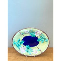Vintage Majolica Floral Plate