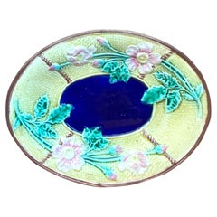 Vintage Majolica Floral Plate