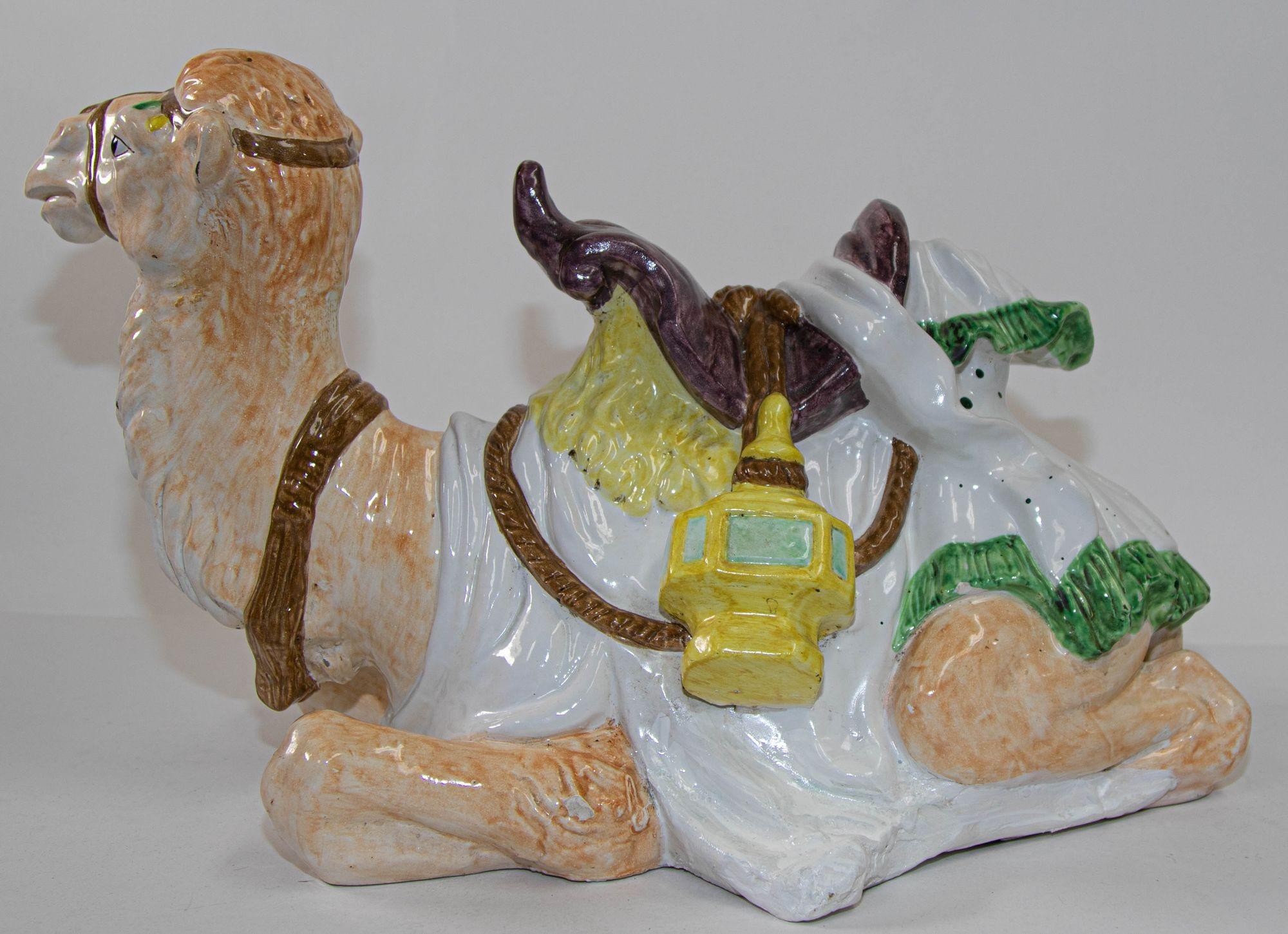 Meiselman-Skulptur, Majolika, Italien, Camel (20. Jahrhundert)