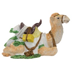 Sculpture de Meiselman camel en majolique vintage d'Italie