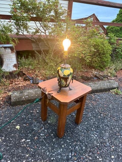 Vintage Majolica Table Lamp