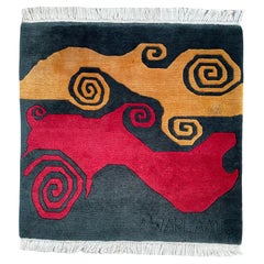 Vintage Makis Warlamis Wool Woven Art Carpet Wall Rug