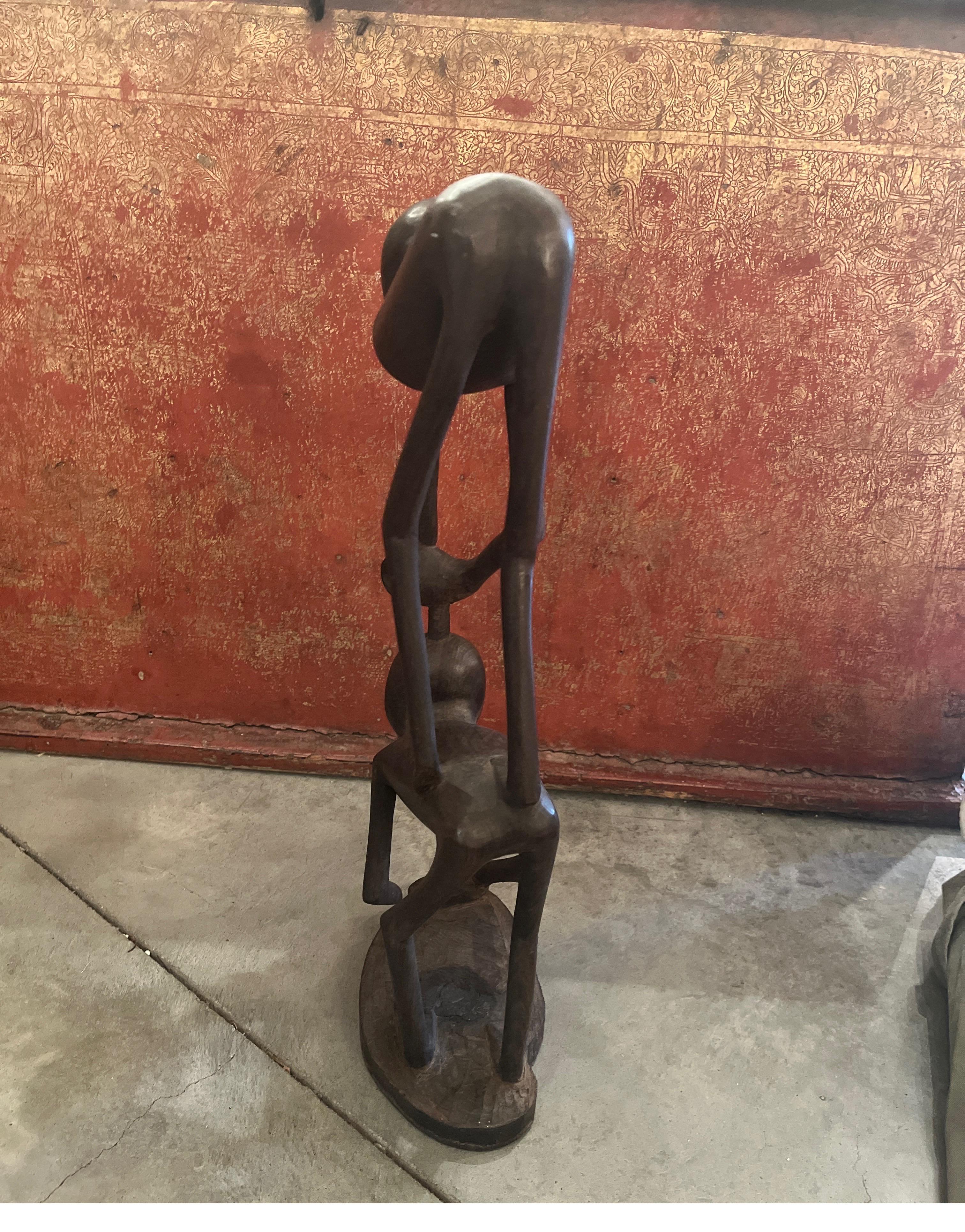 Vintage Makonde Blackwood Sculpture From Tanzania For Sale 1