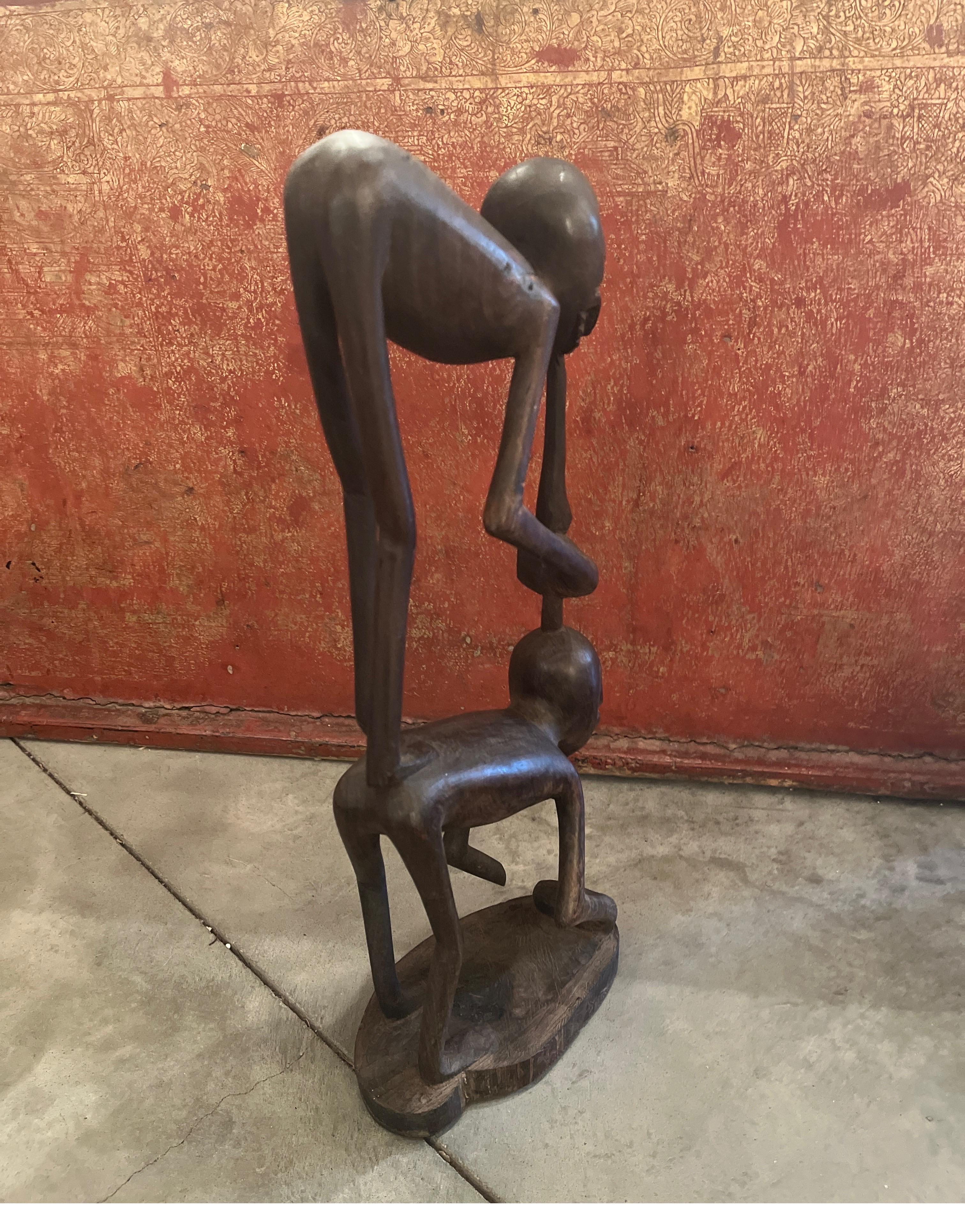 Vintage Makonde Blackwood Sculpture From Tanzania For Sale 2