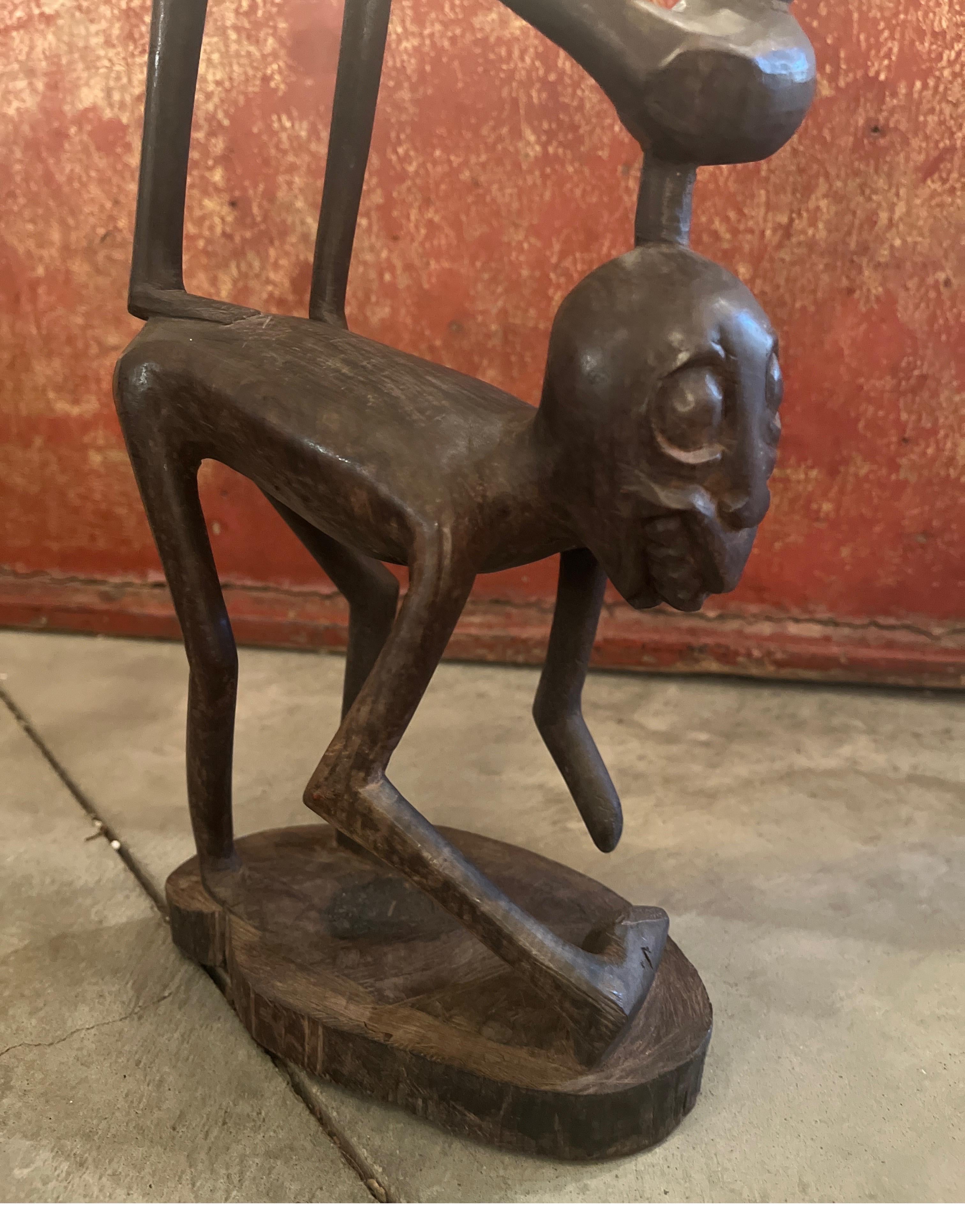 Vintage Makonde Blackwood Sculpture From Tanzania For Sale 4