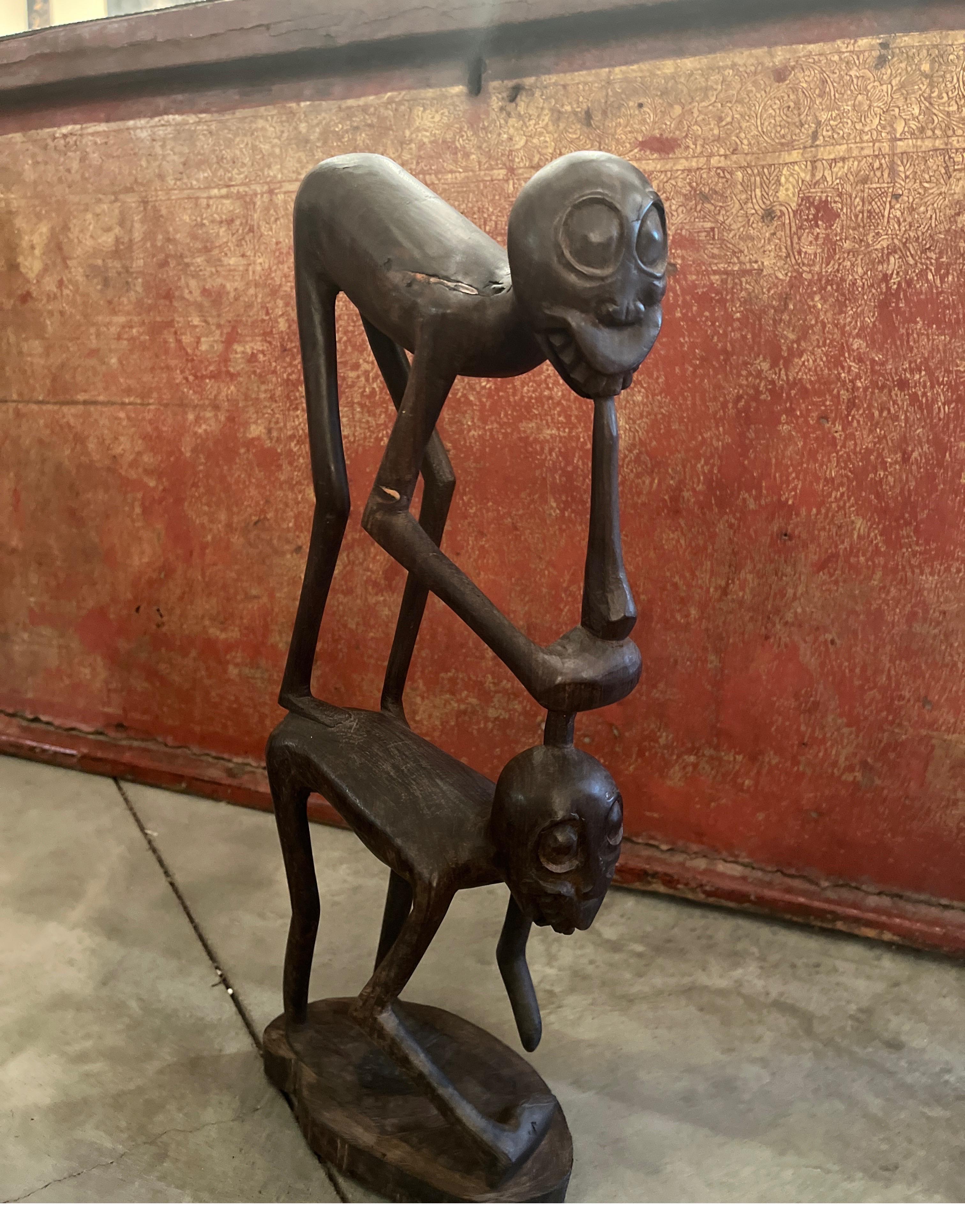 Vintage Makonde Blackwood Sculpture From Tanzania For Sale 6