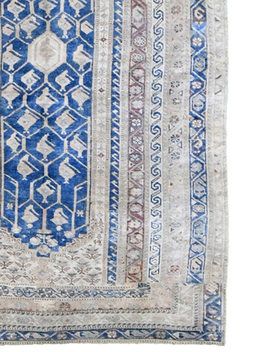 Origin: Persia
Dimensions: 6’6 x 4’1
Age: 1920’s
Design: Malayer
Material: 100% Wool-pile
Color: Blue, Taupe, Beige, Light Grey

17095

Persian rugs and carpets of various types were woven in parallel by nomadic tribes in village and town