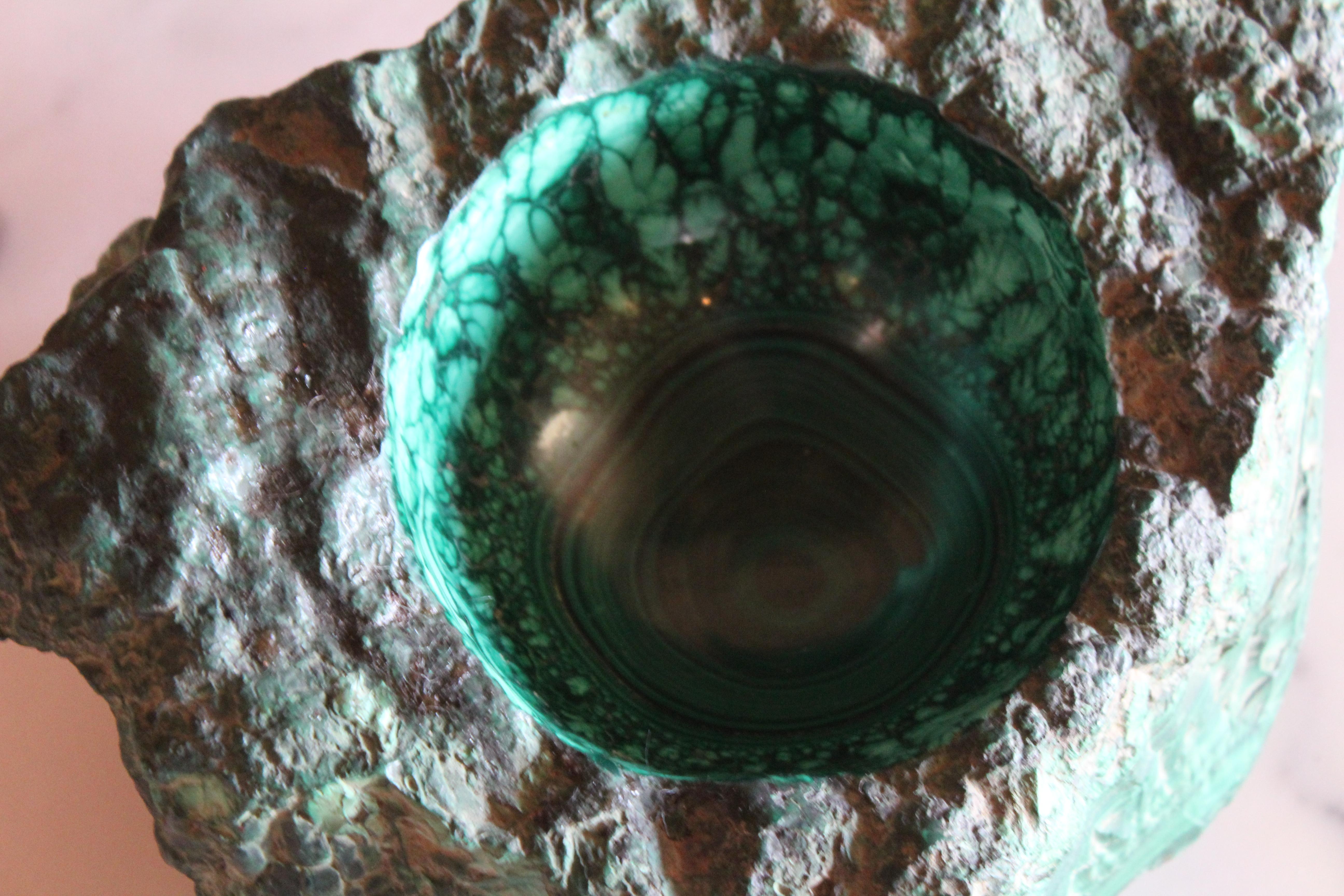 Vintage Malachite Bowl, France, 1960s In Excellent Condition In Los Angeles, CA