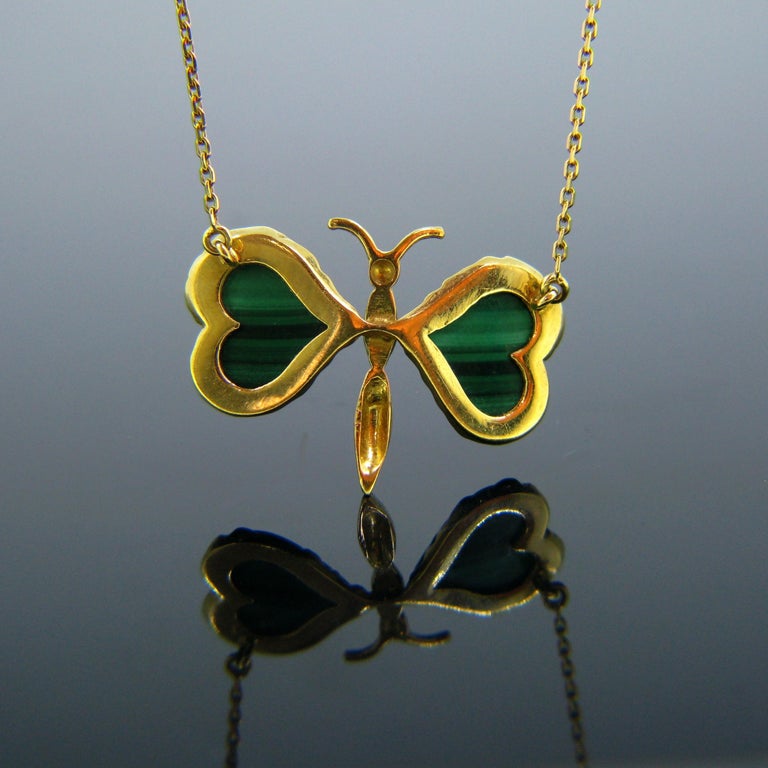 Malachite butterfly necklace Clearance