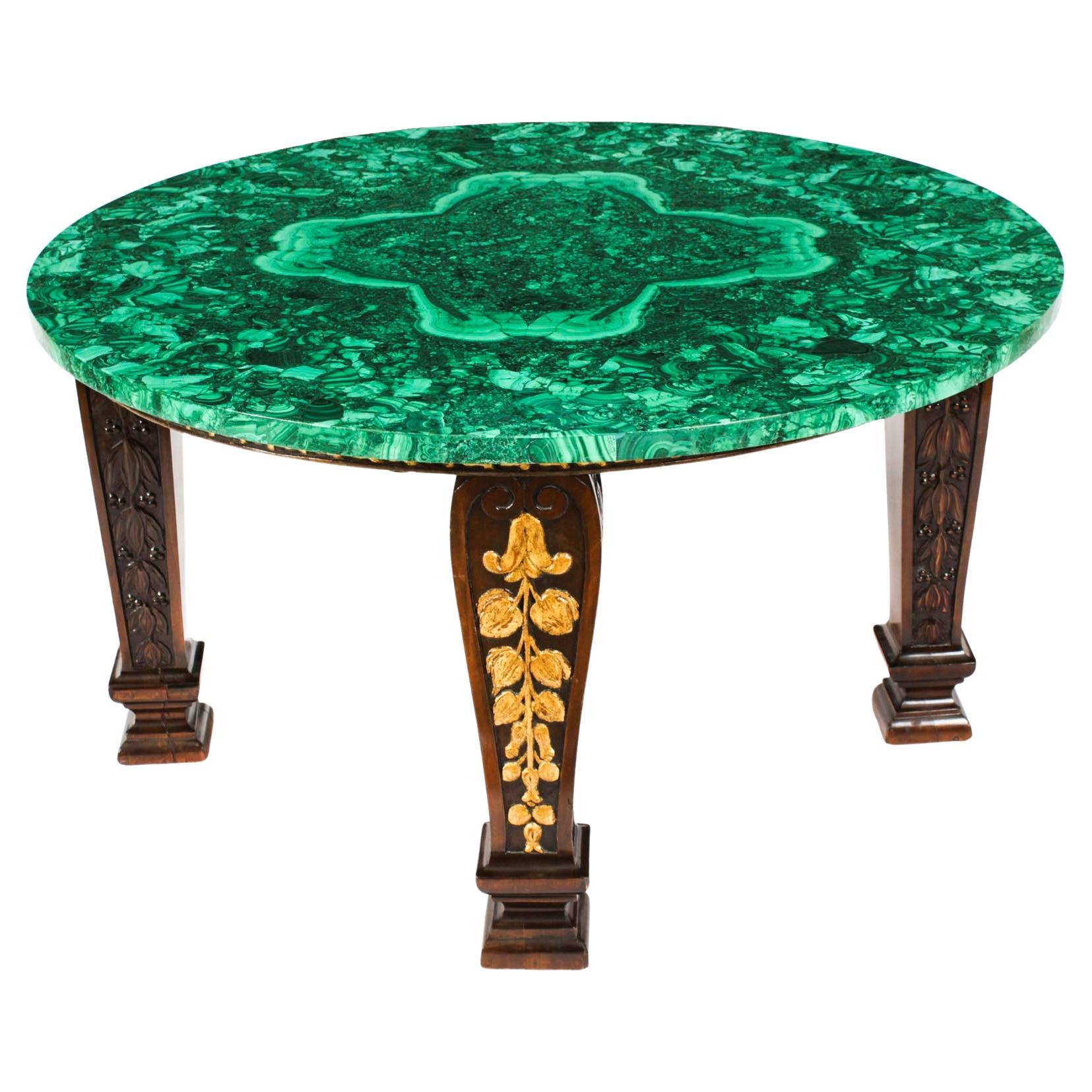 Table basse vintage en malachite Milieu du 20ème siècle