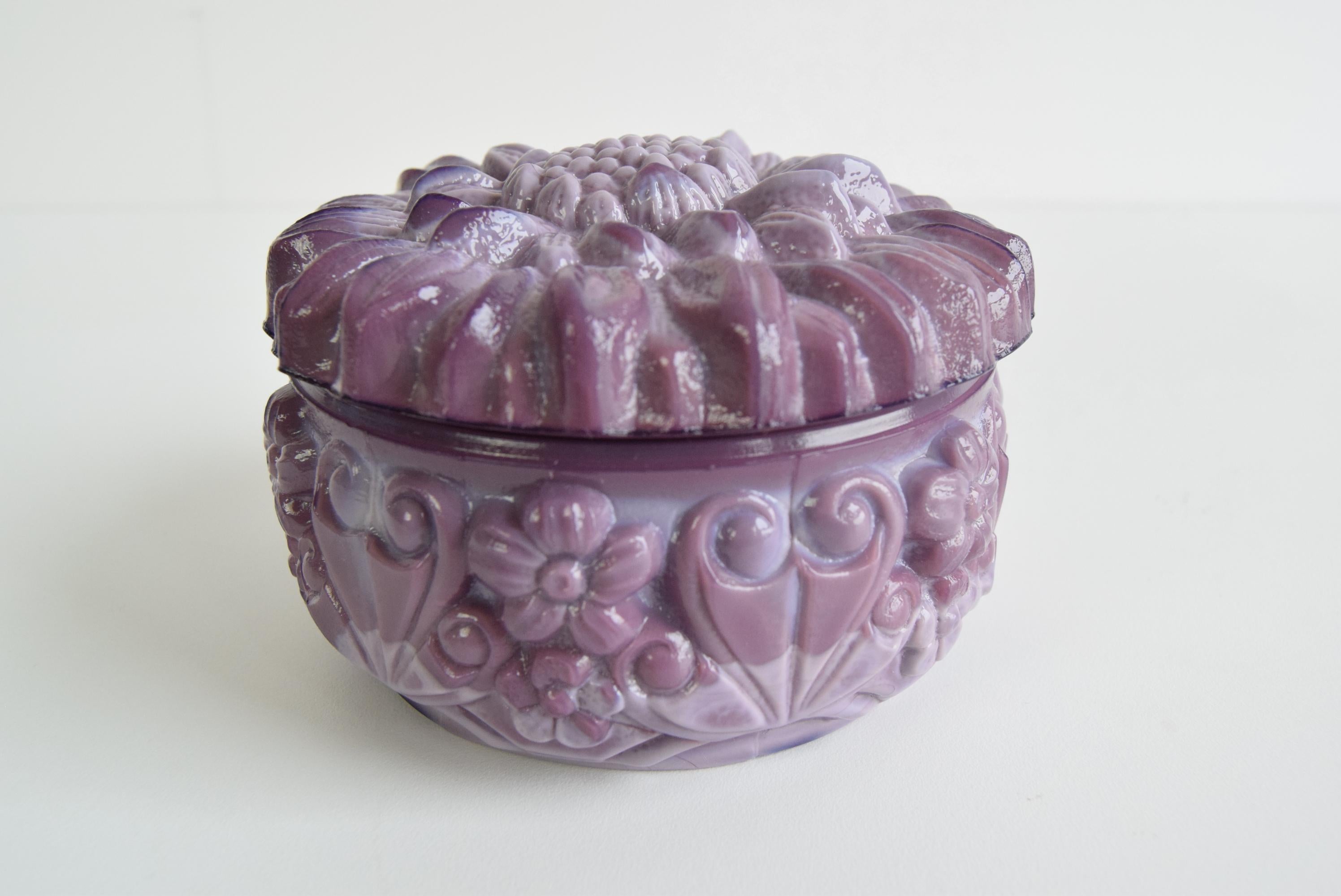 Jablonecké Sklárny JAR, 1960, Malachit-Glasgefäß im Angebot 7