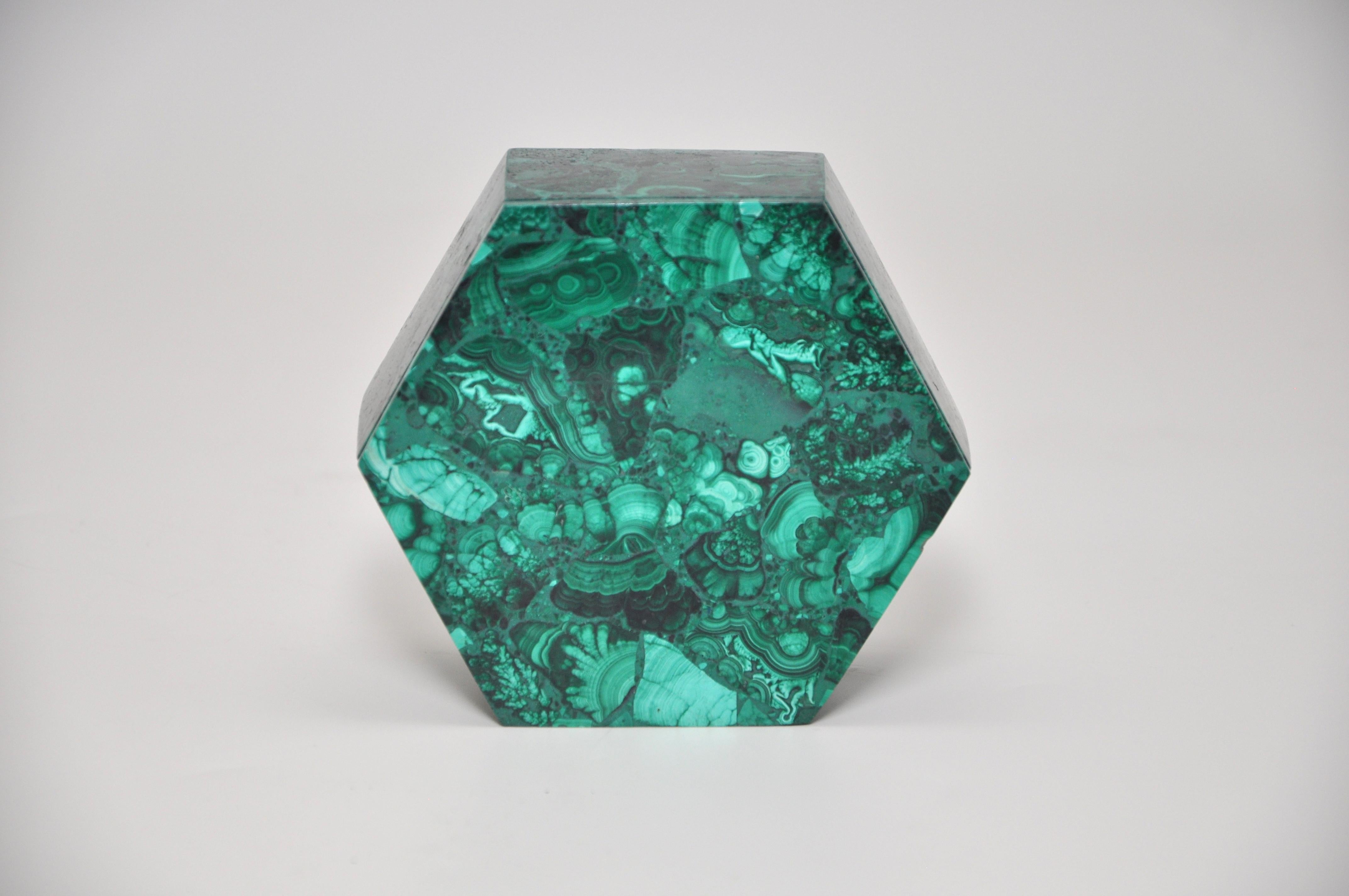 Multi-gemstone Vintage Malachite Natural Gemstone Green Jewelry Box