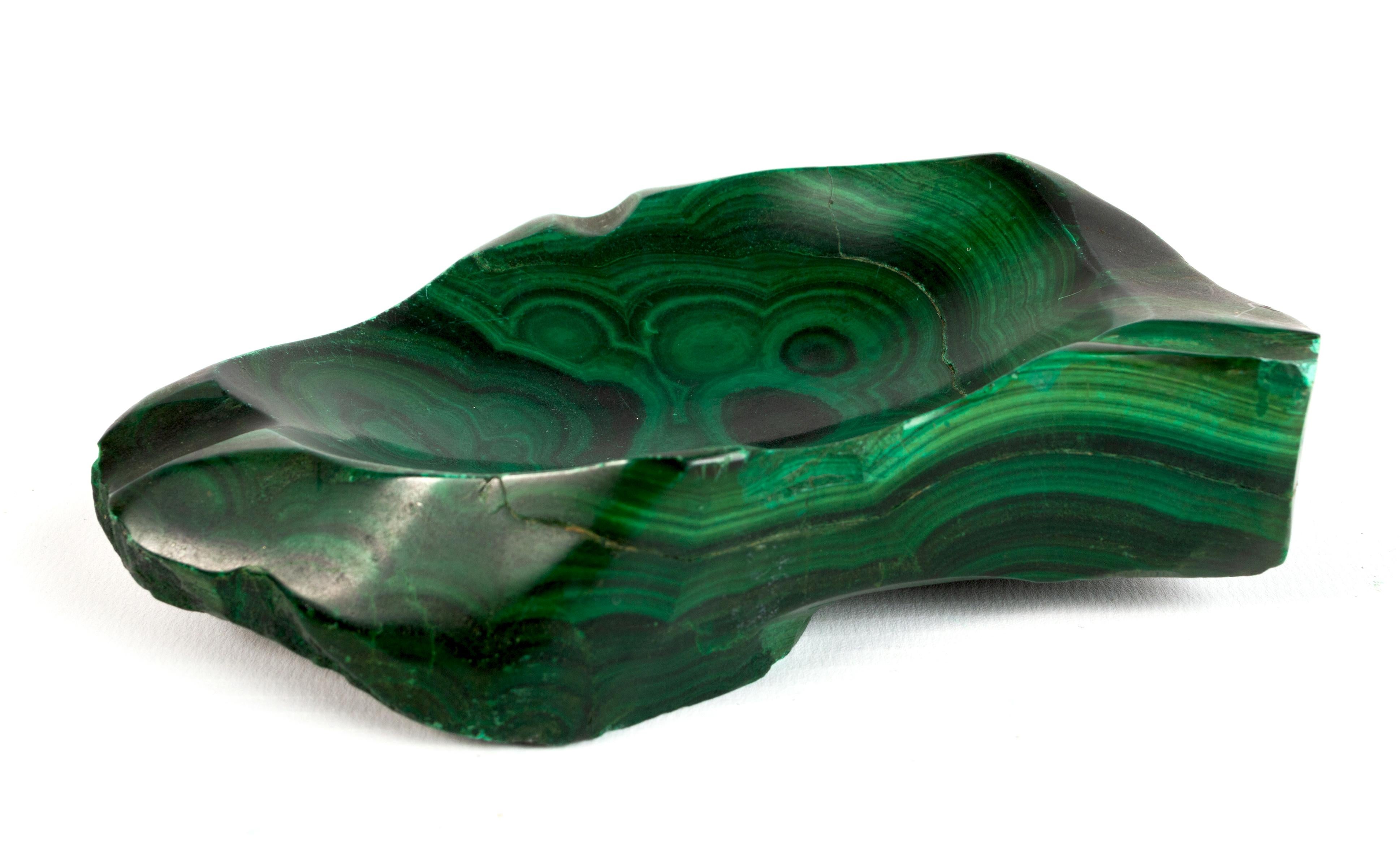 Vintage Malachite Vide Poche Trinket Dish Italy, C.1960 In Good Condition For Sale In London, GB