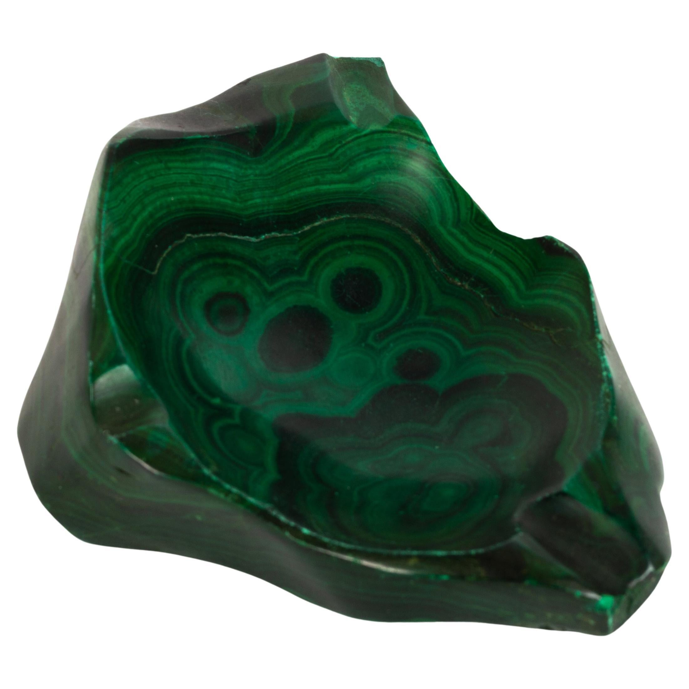 Vintage Malachite Vide Poche Trinket Dish Italy, C.1960