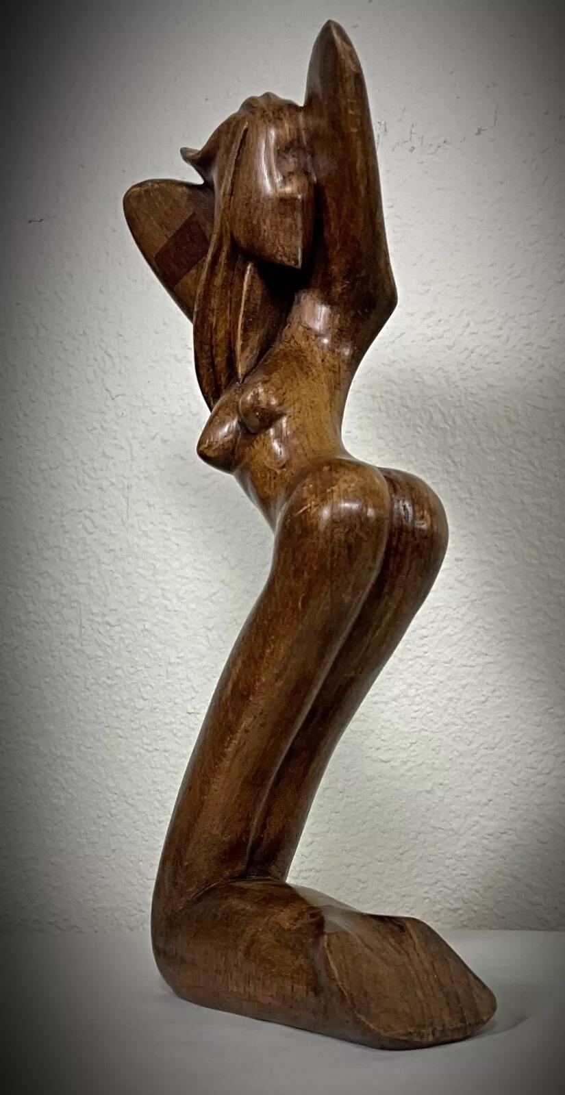 Scultura astratta malgascia d'epoca in palissandro firmata Bera - 1950 - 2Y410 in vendita 2