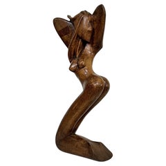 Escultura vintage malgache abstracta de palisandro firmada Bera - Años 50 - 2Y410