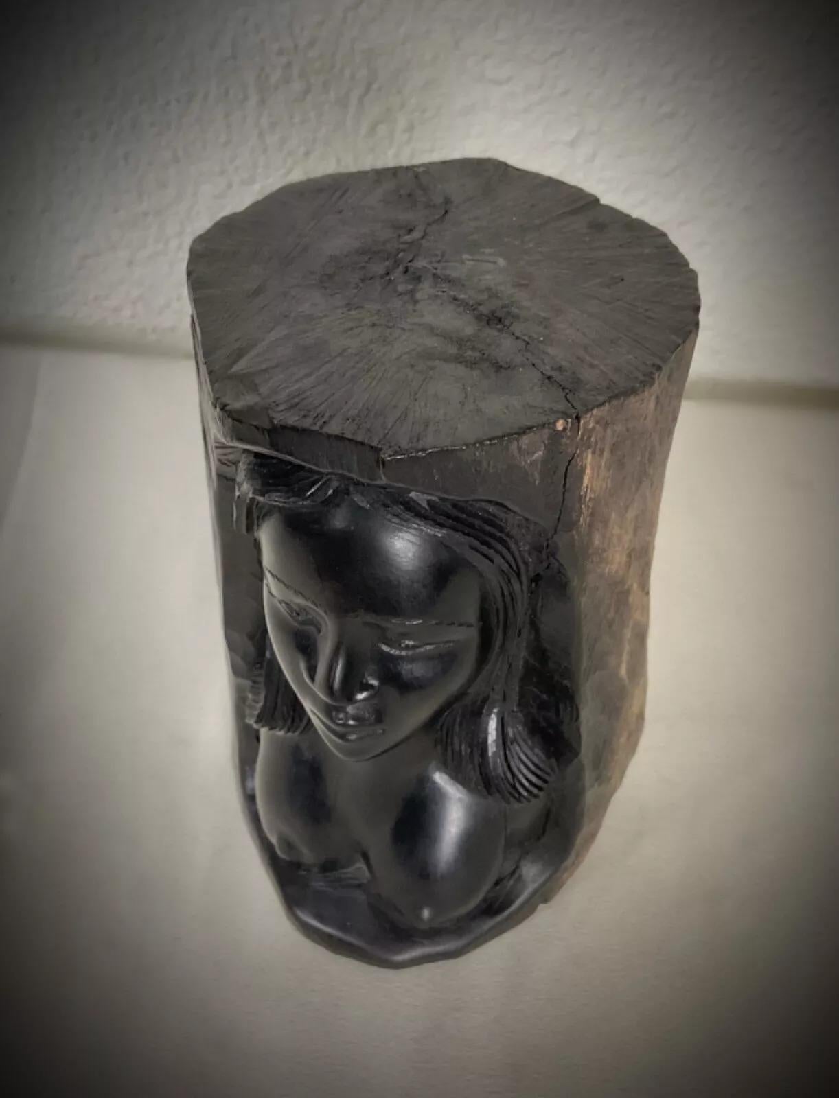 Rosewood Vintage Malagasy Ebony Wood Nude Woman Sculpture, Handcrafted, 1950s - 2Y412