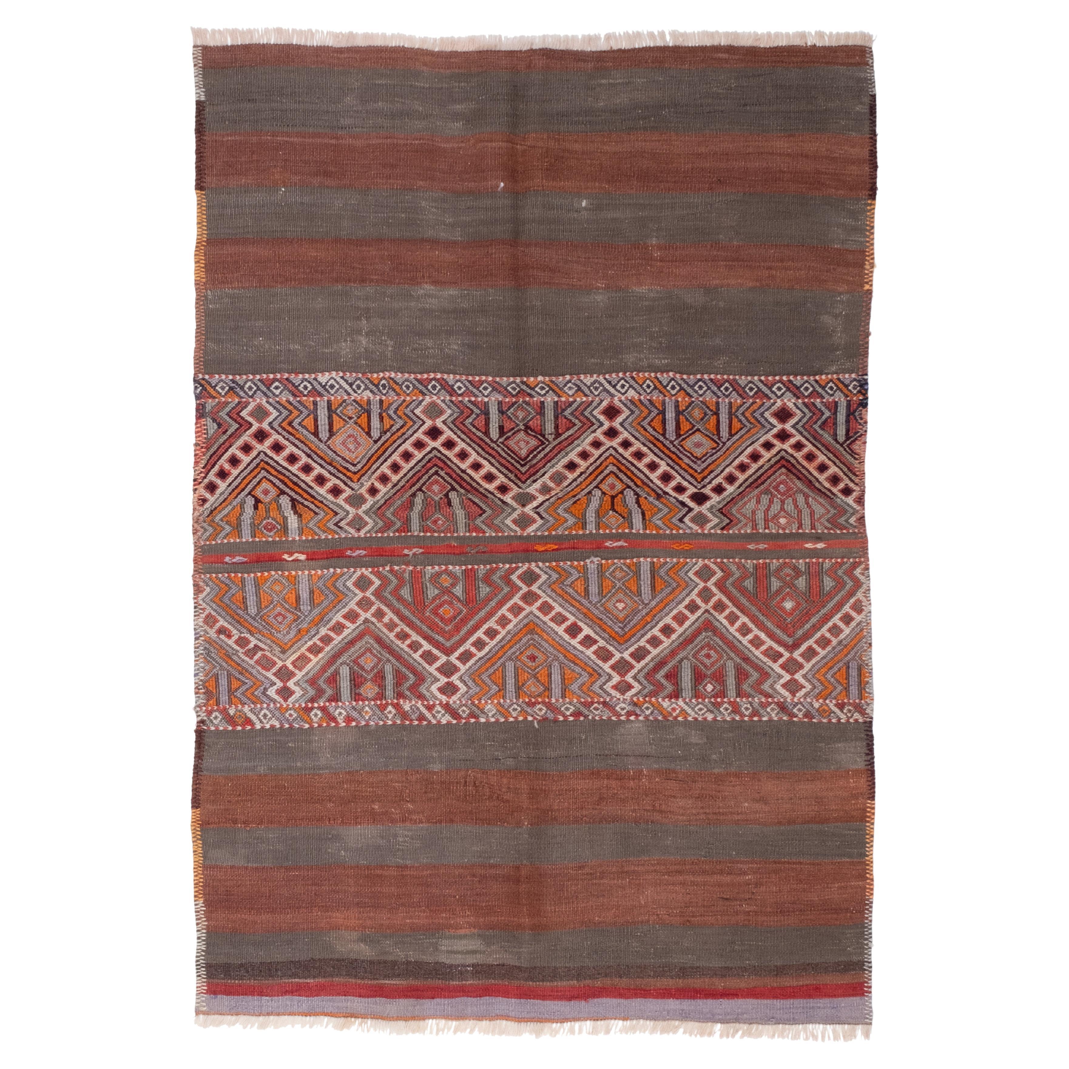 Vintage Malatya Chuval Kilim Cuval Rug Tappeto nomade anatolico naturale turco in vendita
