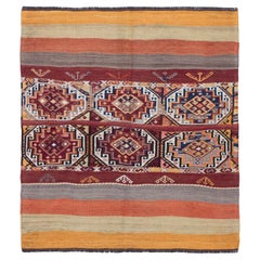 Vintage Malatya Kelim Cuval Teppich aus Wolle Ziegenhaar Chuval Anatolischer türkischer Teppich