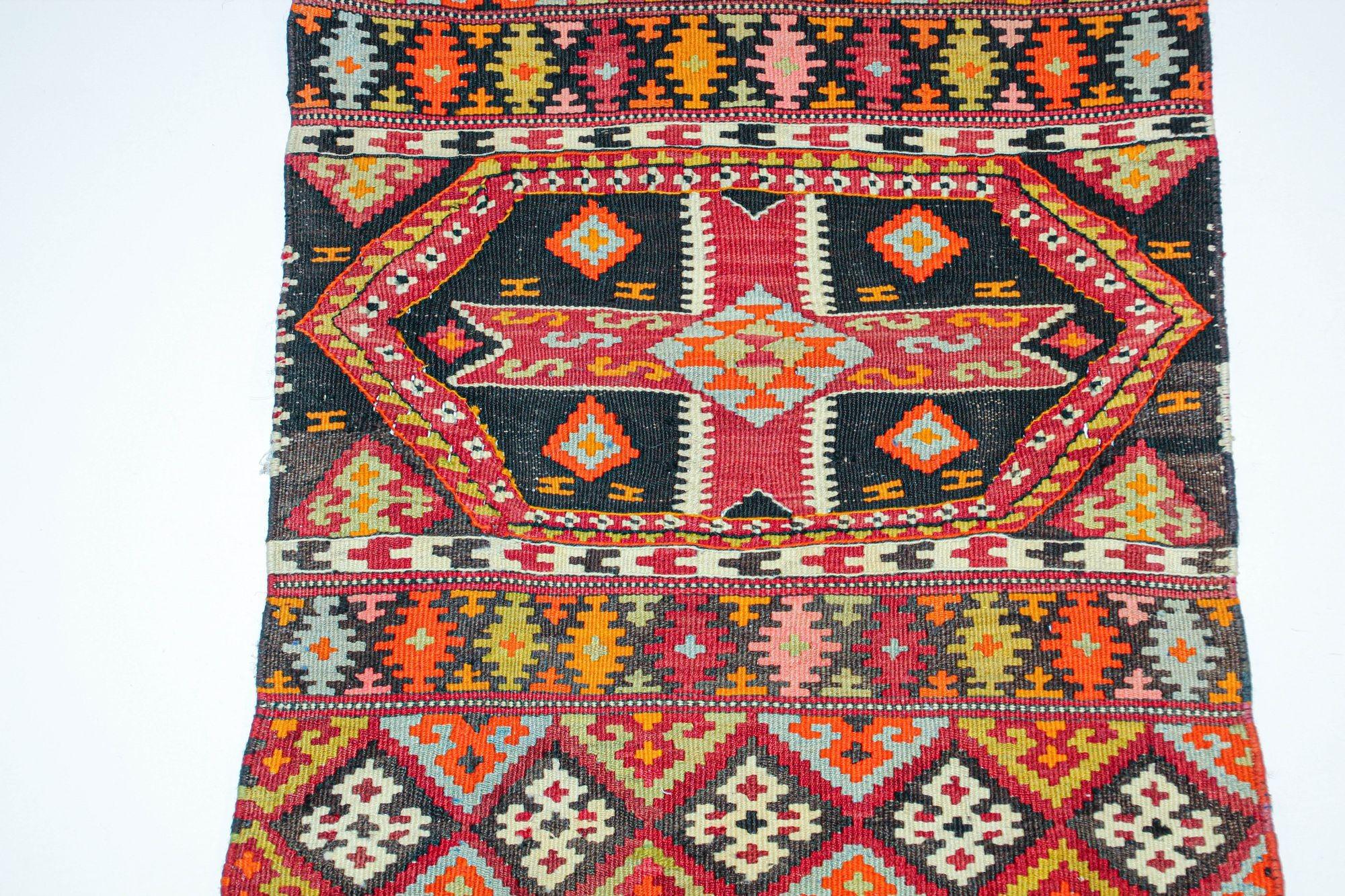 Islamic Vintage Malatya Kilim South Anatolia Nomadic Rug Turkish Carpet For Sale