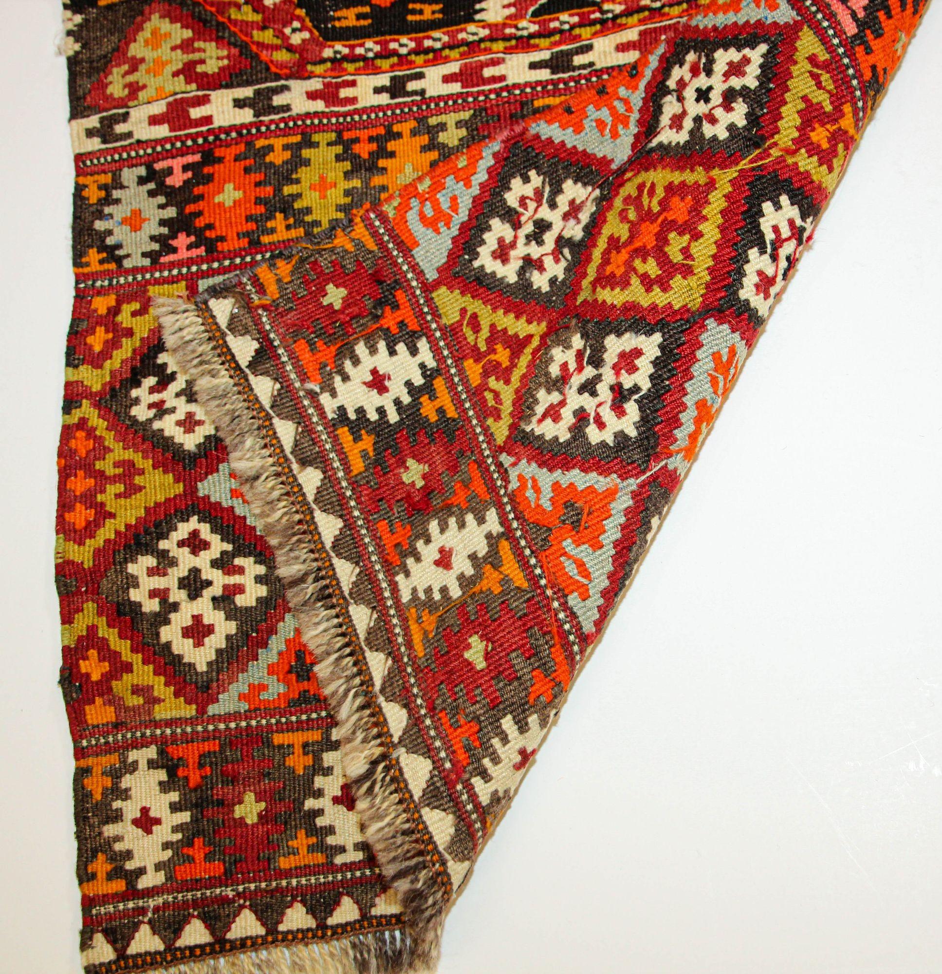 Wool Vintage Malatya Kilim South Anatolia Nomadic Rug Turkish Carpet For Sale