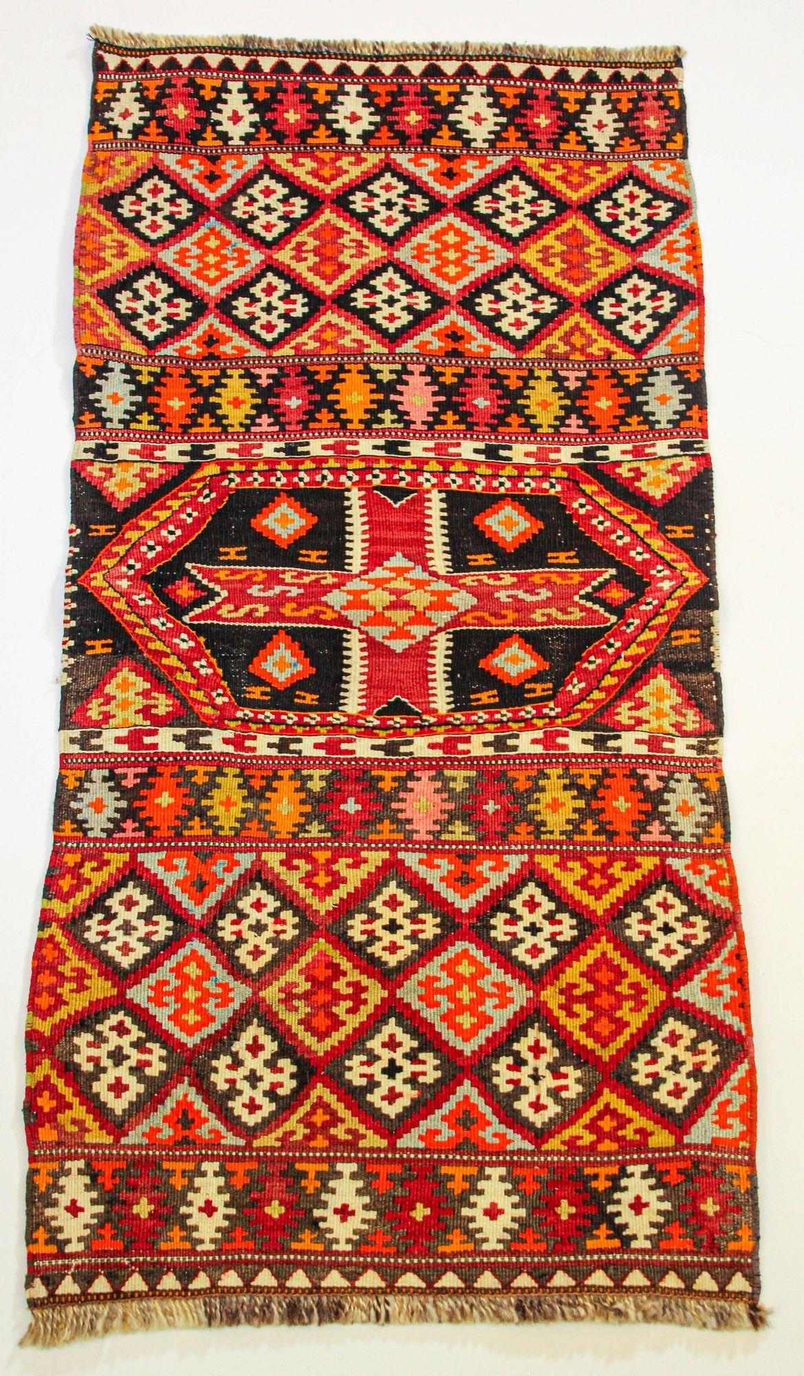 Vintage Malatya Kilim South Anatolia Nomadic Rug Turkish Carpet For Sale 1