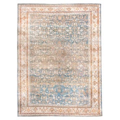Tapis vintage de Malayer avec champ bleu clair et designs am/One