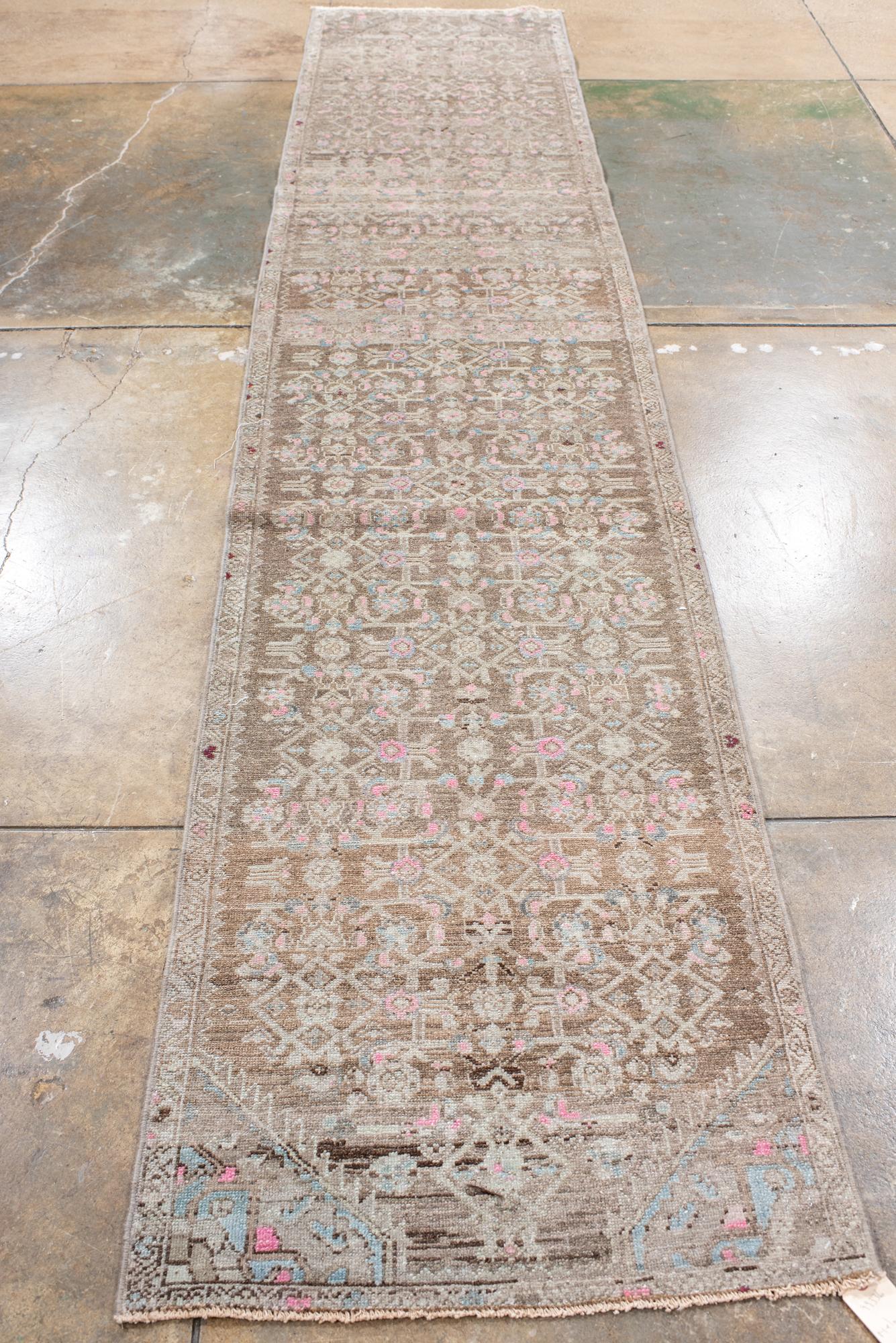 Persian Vintage Malayer Narrow Runner with Herati Design For Sale