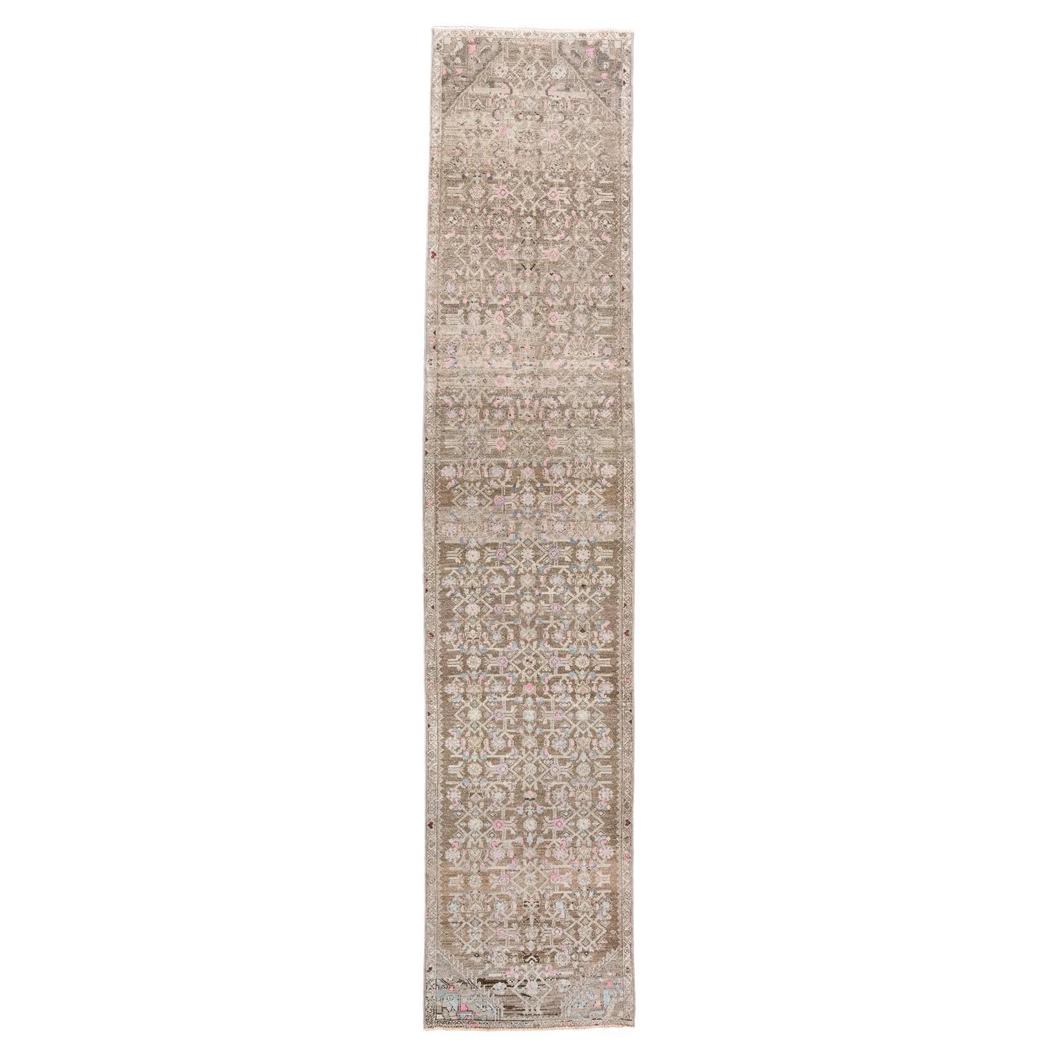 Vintage Malayer Narrow Runner with Herati Design For Sale