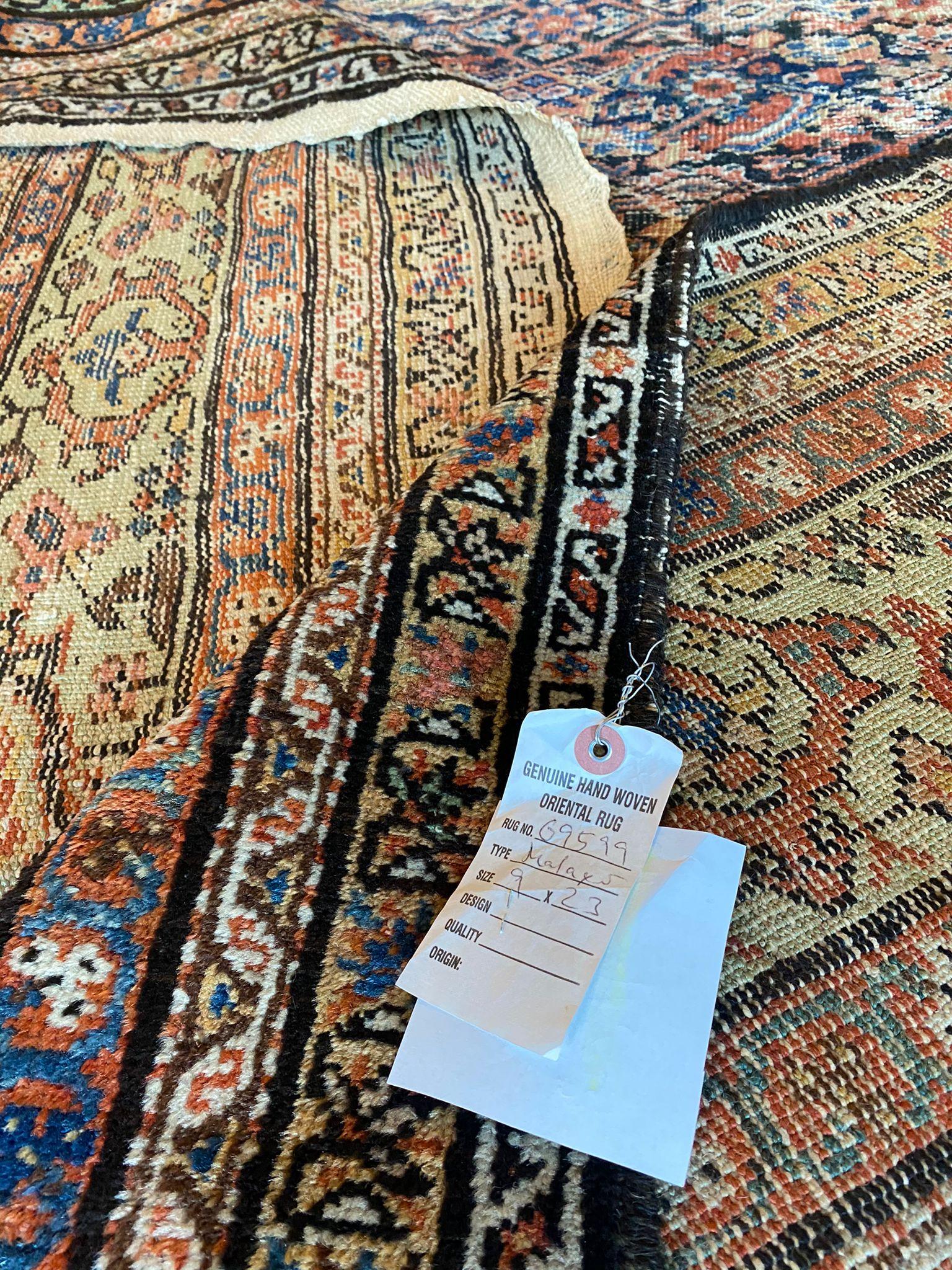 Hand-Knotted Vintage Malayer Persian Rug For Sale
