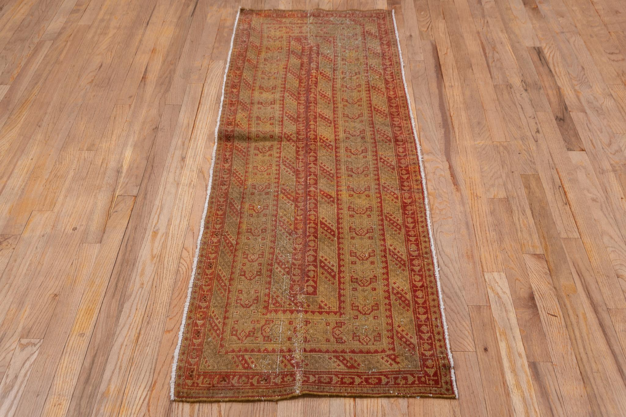Vintage Malayer Runner in Red and Sun Orange For Sale 1