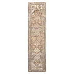 Vintage Malayer Runner with an Abrash Field and Palmette and Rosette Design