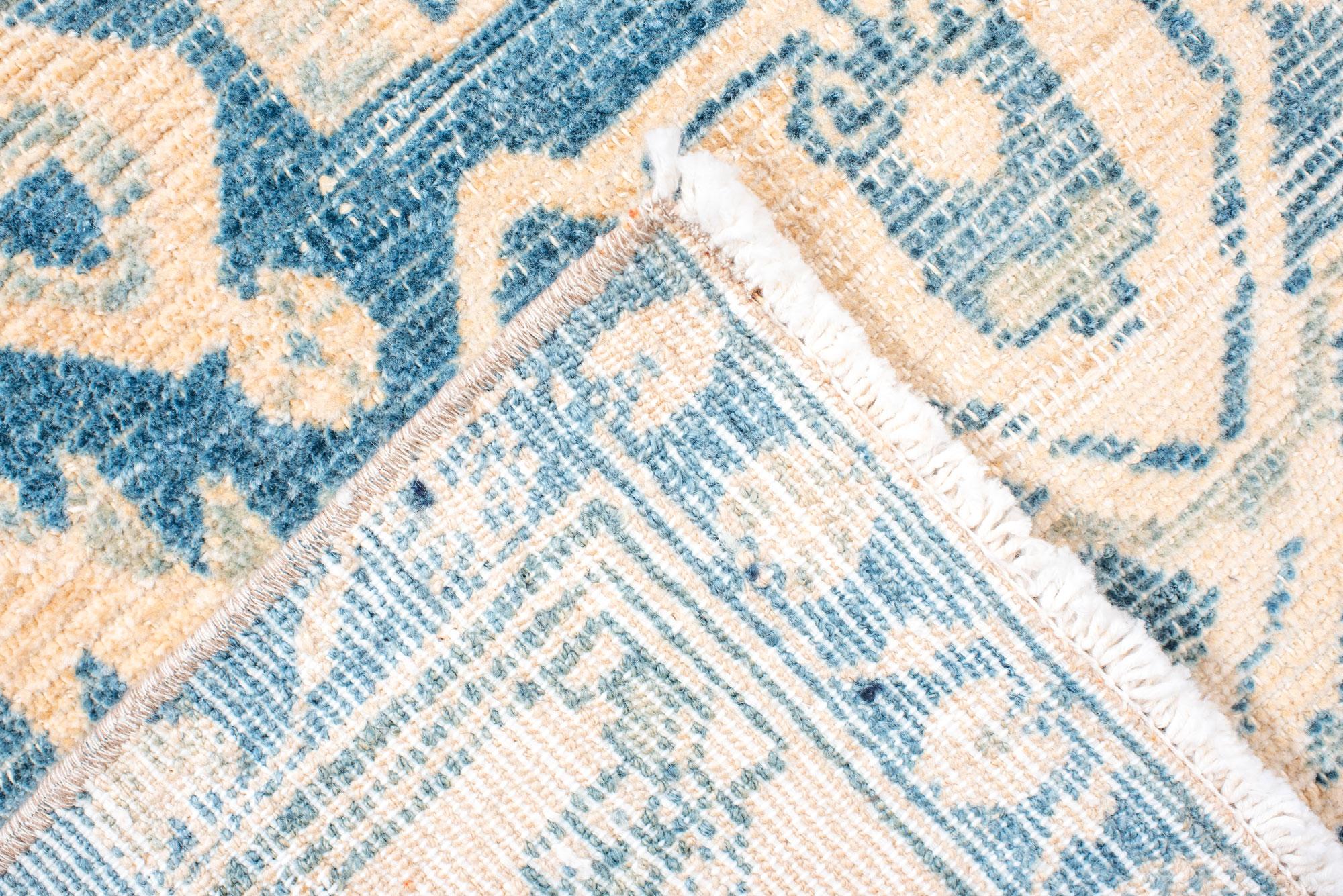 20th Century Vintage Malayer Runner with Floral Design and Light Blue Details For Sale