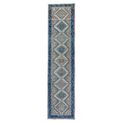 Vintage Malayer with Ecru Field and Royal Blue Border