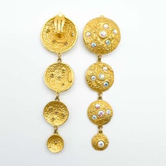 Vintage Malcolm Morris Design Tiered Earrings 1990s