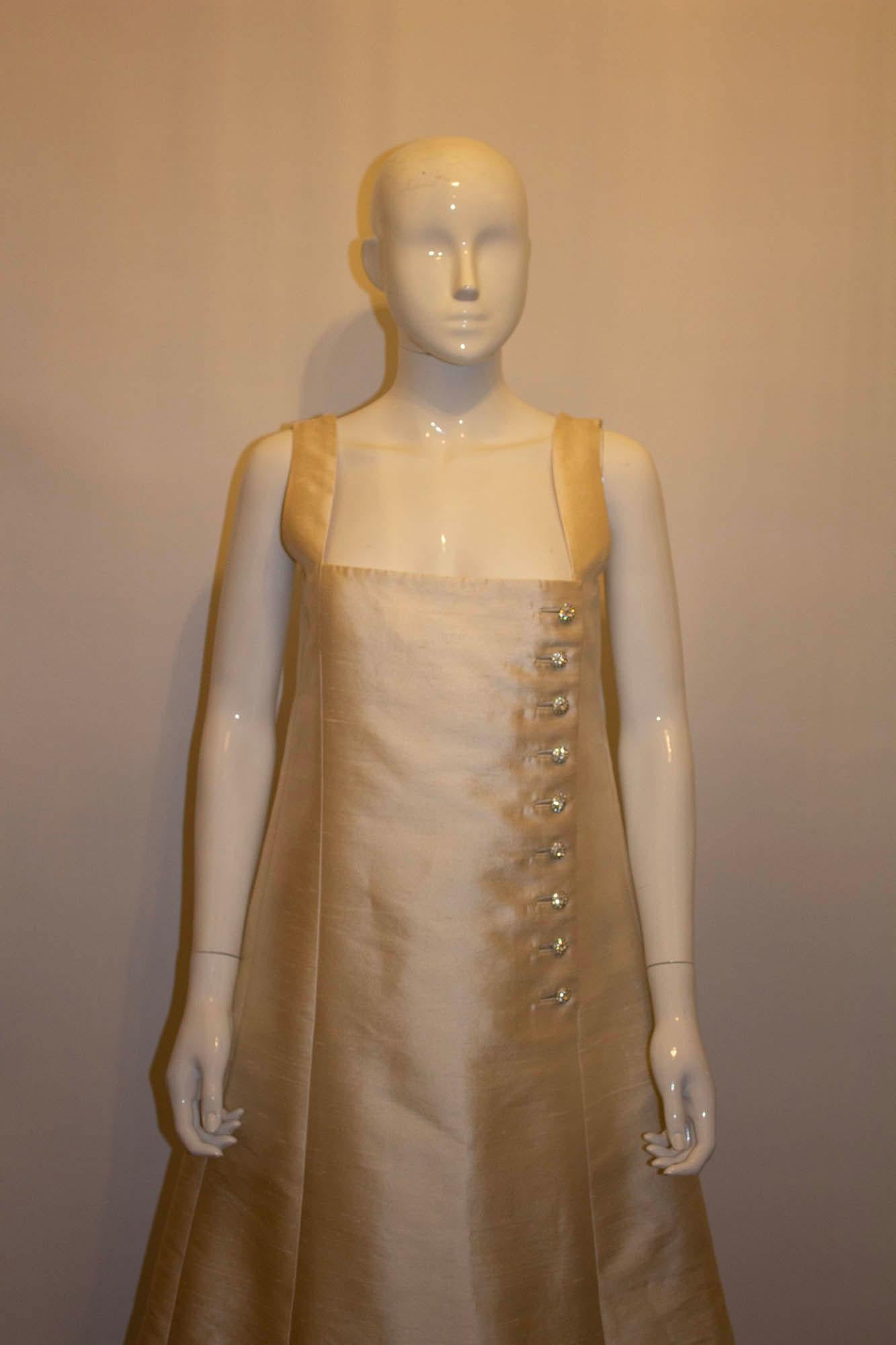 Women's Vintage Malcolm Starr Ivory Silk Cocktail  Dress For Sale