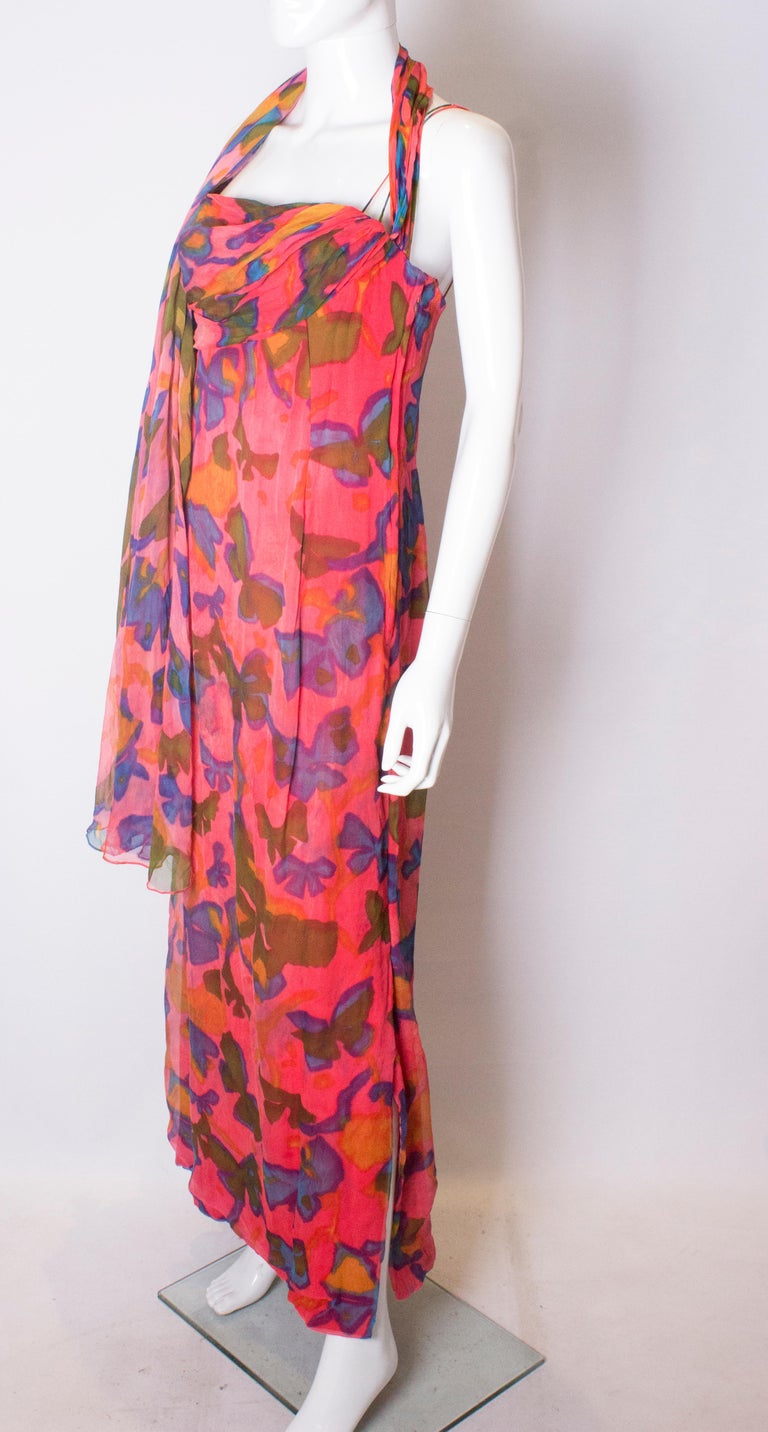 Vintage Malcolm Starr Silk Gown For Sale at 1stDibs