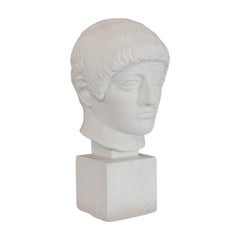Vintage Male Bust, English, Plaster, Statue, Apollo, Greek Mythology, Classical
