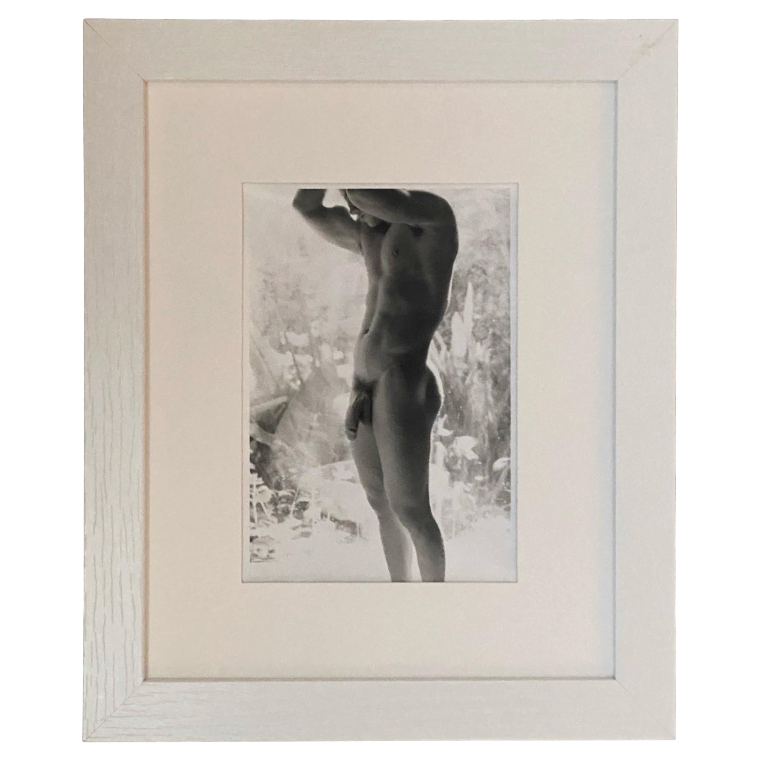 Fotografia vintage di nudo maschile in bianco e nero "Masculine" 1994 con cornice 8 x 10