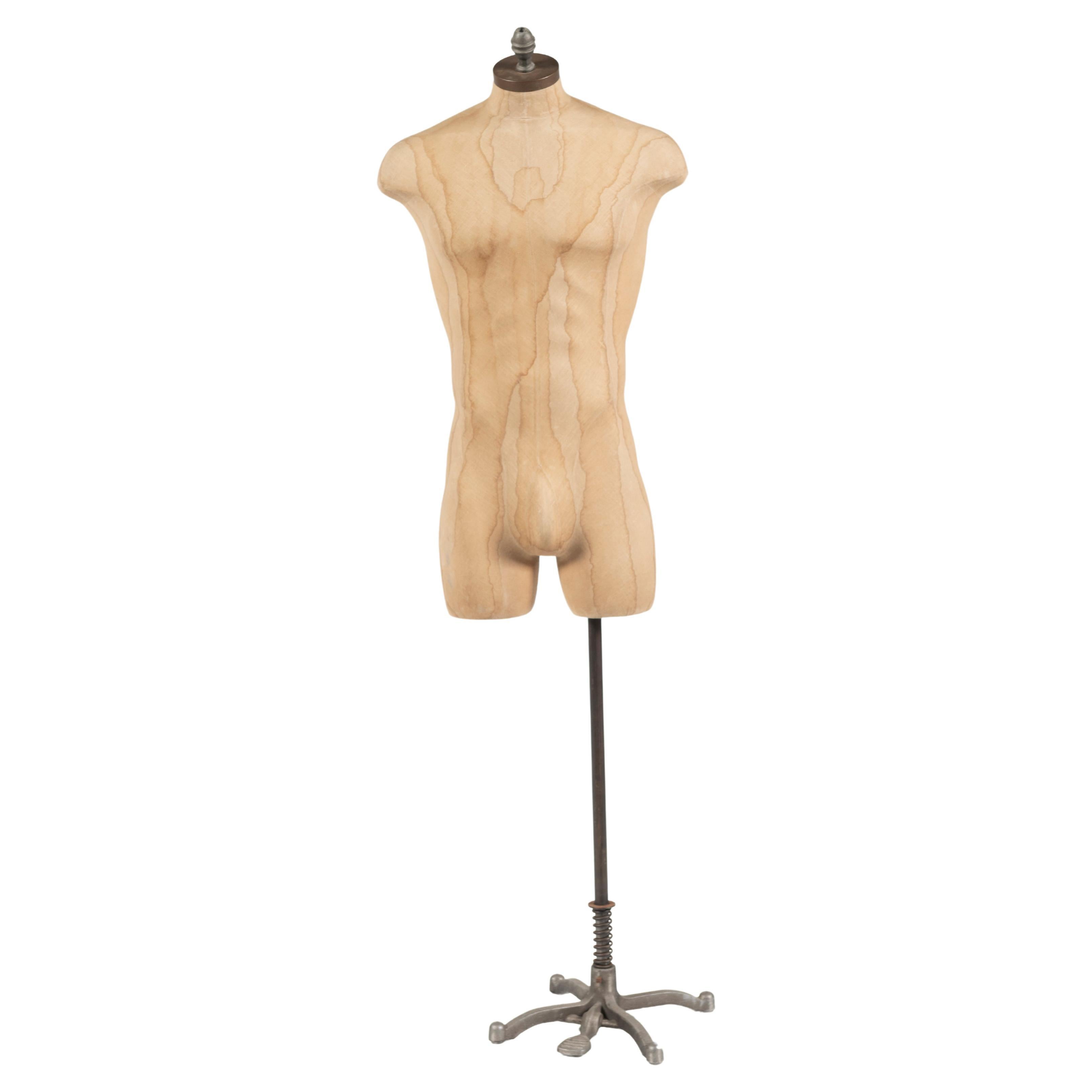 Vintage Male Torso Dress Form/Mannequin on Adjustable Height Stand