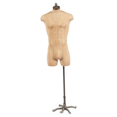 Retro Male Torso Dress Form/Mannequin on Adjustable Height Stand